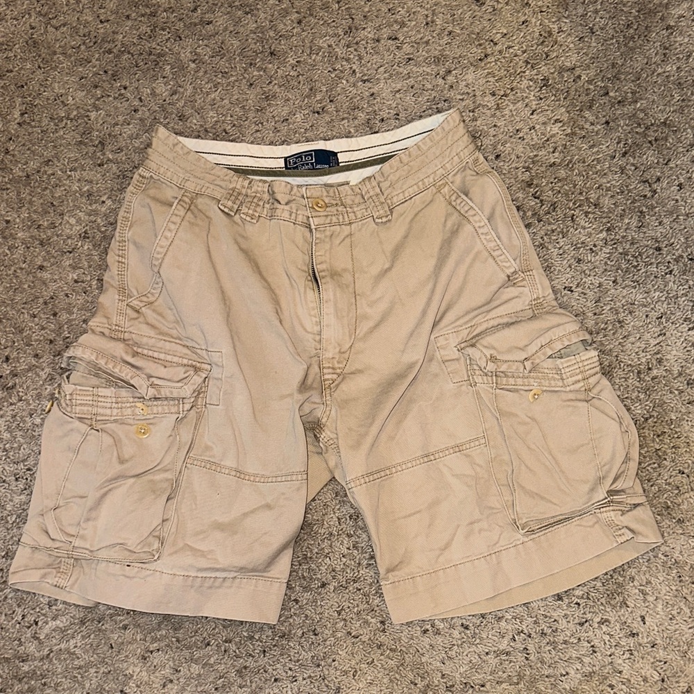 Polo by Ralph Lauren Beige Cargo Shorts with Utility Pockets